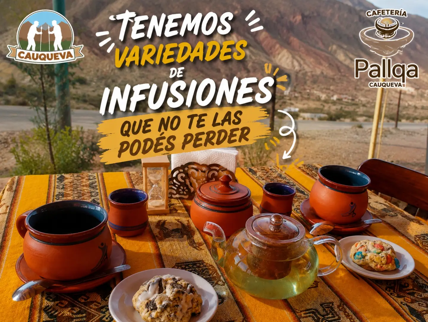 Cafetería PALLQA CAUQUEVA: tenemos variedades de infusiones que no te las podés perder